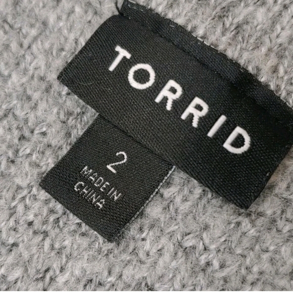 Torrid Sweater Coat Woman Plus Sz 2X Gray Knit Notch Collar Button Pockets Read - Picture 9 of 12